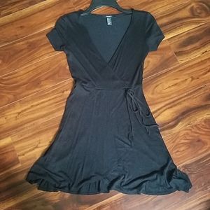 Black wrap dress by Forever 21